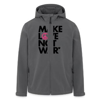 Make Love Not War - Recycelte Männer Softshell-Jacke von Stanley/Stella - Anthrazit - Vorne - AI Model Male 185 light (185cm)