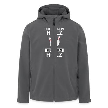 Kegeln Holz - Recycelte Männer Softshell-Jacke von Stanley/Stella - Anthrazit - Vorne - AI Model Male 185 light (185cm)