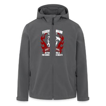 Feuerwehr - Recycelte Männer Softshell-Jacke von Stanley/Stella - Anthrazit - Vorne - AI Model Male 185 light (185cm)