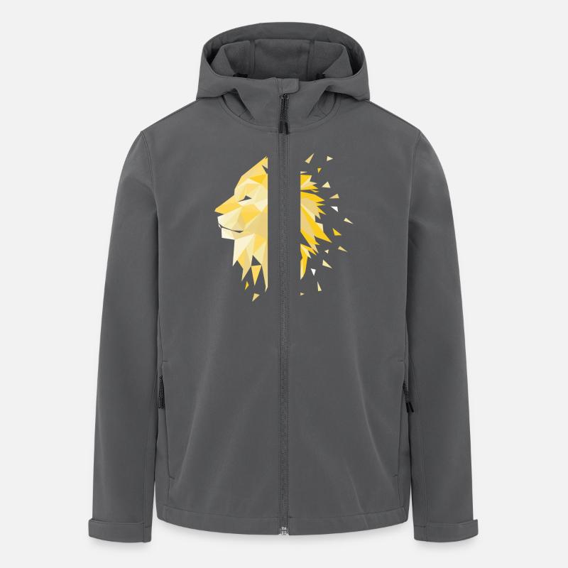 Löwe - Recycelte Männer Softshell-Jacke von Stanley/Stella - Anthrazit