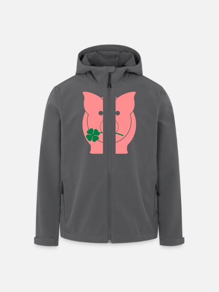Schweinchen, Glücksschweinchen - Recycelte Männer Softshell-Jacke von Stanley/Stella - Anthrazit