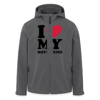 I love my boyfriend - Recycelte Männer Softshell-Jacke von Stanley/Stella - Anthrazit - Vorne - AI Model Male 185 light (185cm)