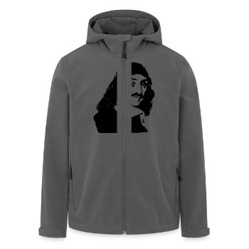 Büstenzeichnung des französischen Philosophen Desc - Recycelte Männer Softshell-Jacke von Stanley/Stella - Anthrazit - Vorne - AI Model Male 185 light (185cm)