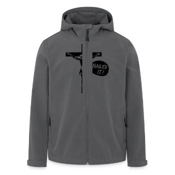Jesus - Nailed It! - Recycelte Männer Softshell-Jacke von Stanley/Stella - Anthrazit - Vorne - AI Model Male 185 light (185cm)