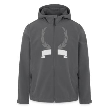 schreiben leere fläche wappen lorbeerkranz banner - Recycelte Männer Softshell-Jacke von Stanley/Stella - Anthrazit - Vorne - AI Model Male 185 light (185cm)