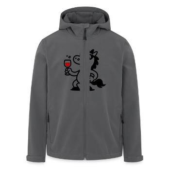 Einhorn Weinglas Lustig - Recycelte Männer Softshell-Jacke von Stanley/Stella - Anthrazit - Vorne - AI Model Male 185 light (185cm)