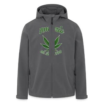 Amnesia haze - est. since 1990 - Recycelte Männer Softshell-Jacke von Stanley/Stella - Anthrazit - Vorne - AI Model Male 185 light (185cm)
