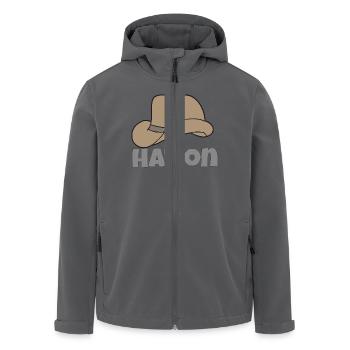 hat on - Recycelte Männer Softshell-Jacke von Stanley/Stella - Anthrazit - Vorne - AI Model Male 185 light (185cm)