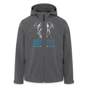 STAFFITASTISCH American Staffordshire Terrier - Recycelte Männer Softshell-Jacke von Stanley/Stella - Anthrazit - Vorne - AI Model Male 185 light (185cm)