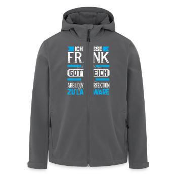 FRANK - Gottgleich - Recycelte Männer Softshell-Jacke von Stanley/Stella - Anthrazit - Vorne - AI Model Male 185 light (185cm)