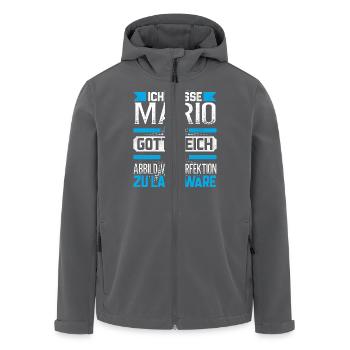 MARIO - Gottgleich - Recycelte Männer Softshell-Jacke von Stanley/Stella - Anthrazit - Vorne - AI Model Male 185 light (185cm)