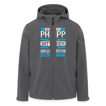 PHILIPP - Gottgleich Geschenk - Recycelte Männer Softshell-Jacke von Stanley/Stella - Anthrazit - Vorne - AI Model Male 185 light (185cm)