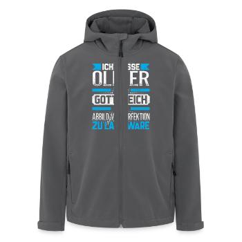 OLIVER - Gottgleich Geschenk - Recycelte Männer Softshell-Jacke von Stanley/Stella - Anthrazit - Vorne - AI Model Male 185 light (185cm)