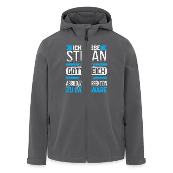 STEFAN - Gottgleich - Recycelte Männer Softshell-Jacke von Stanley/Stella - Anthrazit - Vorne - AI Model Male 185 light (185cm)