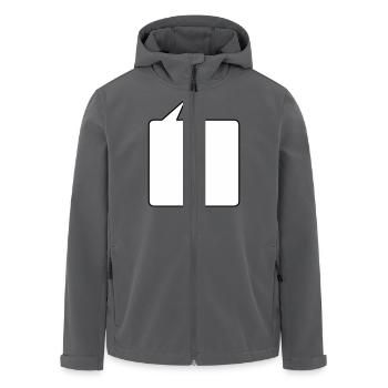 Sprechblase eckig mittel 2c - Recycelte Männer Softshell-Jacke von Stanley/Stella - Anthrazit - Vorne - AI Model Male 185 light (185cm)