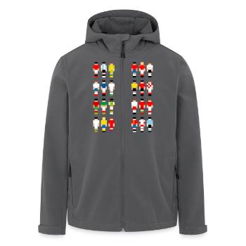 Pixelart Fußball-Teams - Recycelte Männer Softshell-Jacke von Stanley/Stella - Anthrazit - Vorne - AI Model Male 185 light (185cm)