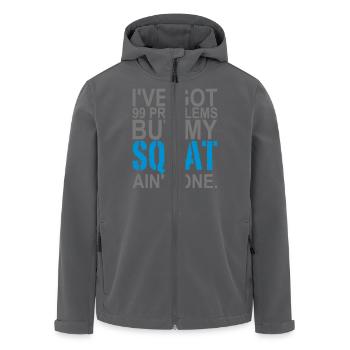99 Problems, Training, , No Pain, Squat - Recycelte Männer Softshell-Jacke von Stanley/Stella - Anthrazit - Vorne - AI Model Male 185 light (185cm)
