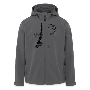 Paris Je T'aime Eiffelturm - Recycelte Männer Softshell-Jacke von Stanley/Stella - Anthrazit - Vorne - AI Model Male 185 light (185cm)