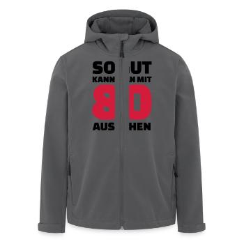 80 Geburtstag - Recycelte Männer Softshell-Jacke von Stanley/Stella - Anthrazit - Vorne - AI Model Male 185 light (185cm)