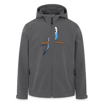 Blauer Wellensittich - Recycelte Männer Softshell-Jacke von Stanley/Stella - Anthrazit - Vorne - AI Model Male 185 light (185cm)