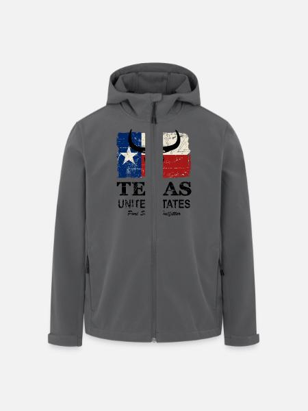 Texas Bull Flag - Vintage Look - Recycelte Männer Softshell-Jacke von Stanley/Stella - Anthrazit