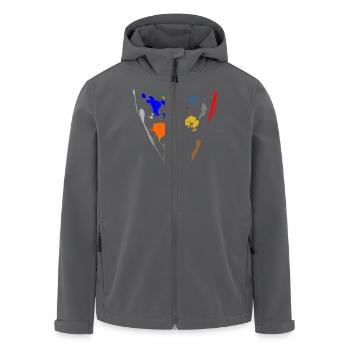 Bunte Farbkleckse - Dreieck - Recycelte Männer Softshell-Jacke von Stanley/Stella - Anthrazit - Vorne - AI Model Male 185 light (185cm)