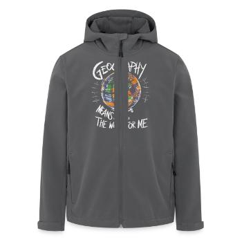 Geografie ist meine Welt - Recycelte Männer Softshell-Jacke von Stanley/Stella - Anthrazit - Vorne - AI Model Male 185 light (185cm)