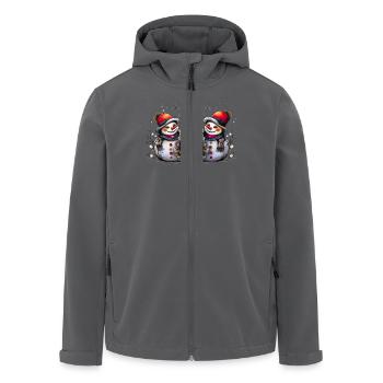 Colorful Snowmen Modern Painting - Men’s Recycled Softshell Jacket by Stanley/Stella - anthracite - Front - AI Model Male 185 light (185cm)