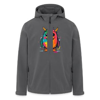 Colorful Monster Art - Cute & Playful Character - Men’s Recycled Softshell Jacket by Stanley/Stella - anthracite - Front - AI Model Male 185 light (185cm)