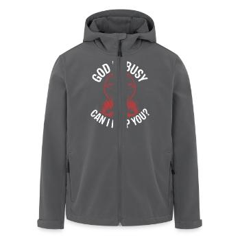Gott ist beschäftigt! Atheismus Satanismus - Recycelte Männer Softshell-Jacke von Stanley/Stella - Anthrazit - Vorne - AI Model Male 185 light (185cm)