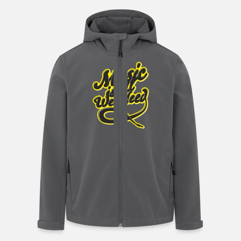 Music is all we need - Veste softshell homme en polyester recyclé Stanley/Stella - charbon