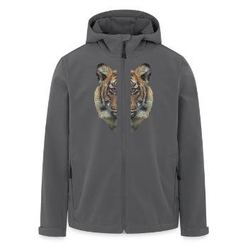 Polygon Tiger Transparent - Recycelte Männer Softshell-Jacke von Stanley/Stella - Anthrazit - Vorne - AI Model Male 185 light (185cm)