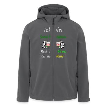 Kuh - Recycelte Männer Softshell-Jacke von Stanley/Stella - Anthrazit - Vorne - AI Model Male 185 light (185cm)