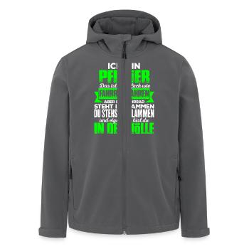 PFLEGER - Hölle - Recycelte Männer Softshell-Jacke von Stanley/Stella - Anthrazit - Vorne - AI Model Male 185 light (185cm)