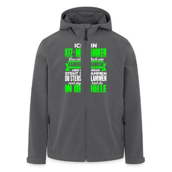 KFZ-MECHANIKER - Hölle - Recycelte Männer Softshell-Jacke von Stanley/Stella - Anthrazit - Vorne - AI Model Male 185 light (185cm)