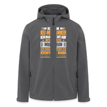 KFZ-MECHANIKER - Der Fertigsteller - Recycelte Männer Softshell-Jacke von Stanley/Stella - Anthrazit - Vorne - AI Model Male 185 light (185cm)