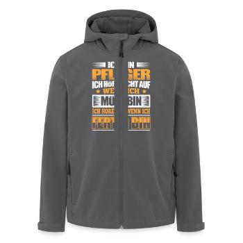 PFLEGER - Der Fertigsteller - Recycelte Männer Softshell-Jacke von Stanley/Stella - Anthrazit - Vorne - AI Model Male 185 light (185cm)