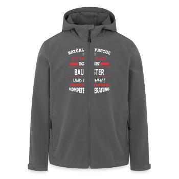 BAUMEISTER - Recycelte Männer Softshell-Jacke von Stanley/Stella - Anthrazit - Vorne - AI Model Male 185 light (185cm)
