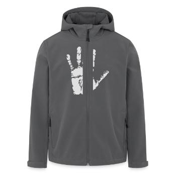 Schwarzer Handabdruck - Recycelte Männer Softshell-Jacke von Stanley/Stella - Anthrazit - Vorne - AI Model Male 185 light (185cm)