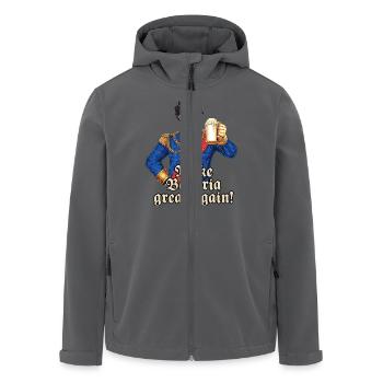 Bavaria great again II - King Ludwig drunk - - Recycelte Männer Softshell-Jacke von Stanley/Stella - Anthrazit - Vorne - AI Model Male 185 light (185cm)
