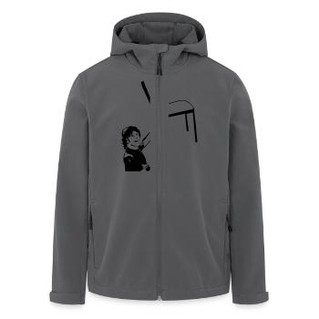 Stuhltanz - Schatzi schenk mir ein Foto - Recycelte Männer Softshell-Jacke von Stanley/Stella - Anthrazit - Vorne - AI Model Male 185 light (185cm)