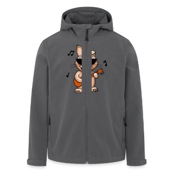 Hase mit Ukulele - Recycelte Männer Softshell-Jacke von Stanley/Stella - Anthrazit - Vorne - AI Model Male 185 light (185cm)