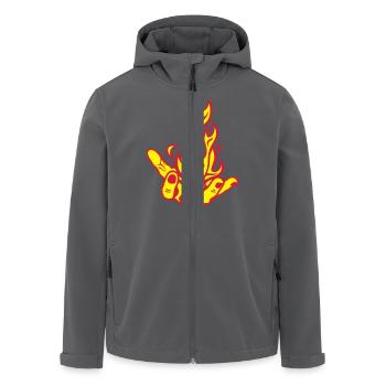 offene Hand offene Flamme, Feuer Fire1 Hand - Recycelte Männer Softshell-Jacke von Stanley/Stella - Anthrazit - Vorne - AI Model Male 185 light (185cm)