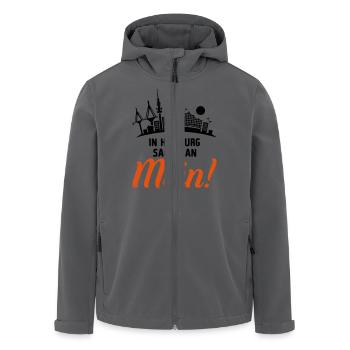 hamburg skyline moin - Recycelte Männer Softshell-Jacke von Stanley/Stella - Anthrazit - Vorne - AI Model Male 185 light (185cm)