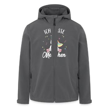 Ich hasse Menschen Einhorn Lustig Humor Süß Kind - Recycelte Männer Softshell-Jacke von Stanley/Stella - Anthrazit - Vorne - AI Model Male 185 light (185cm)