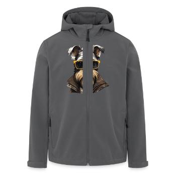 Streetwear Whiskers: Zwergschnauzer-Style - Recycelte Männer Softshell-Jacke von Stanley/Stella - Anthrazit - Vorne - AI Model Male 185 light (185cm)