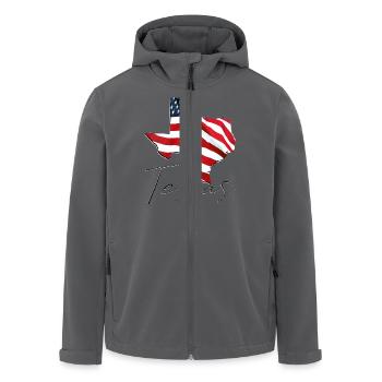 USA Flagge in der Texas State Landkarte TX - Recycelte Männer Softshell-Jacke von Stanley/Stella - Anthrazit - Vorne - AI Model Male 185 light (185cm)