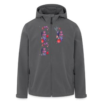 Personalisierter Blumenbuchstabe p - Geschenkidee - Recycelte Männer Softshell-Jacke von Stanley/Stella - Anthrazit - Vorne - AI Model Male 185 light (185cm)