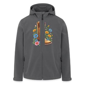 Floral Schuh - Flower Power - Recycelte Männer Softshell-Jacke von Stanley/Stella - Anthrazit - Vorne - AI Model Male 185 light (185cm)