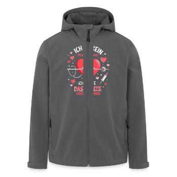 Ich Halte Das System - Pflege - Recycelte Männer Softshell-Jacke von Stanley/Stella - Anthrazit - Vorne - AI Model Male 185 light (185cm)